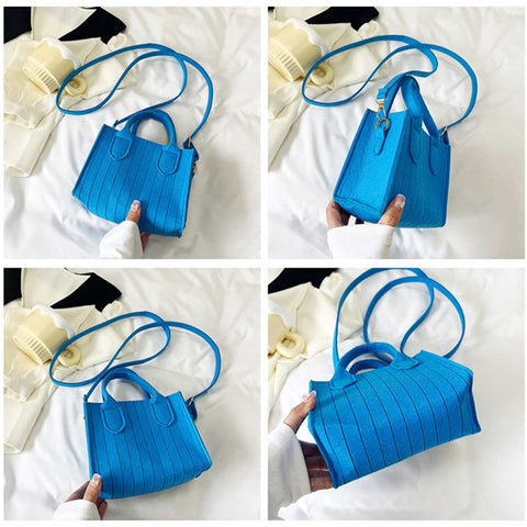 Women Felt Square Handbag Solid Color Crossbody Bag Sling Shoulder Bag