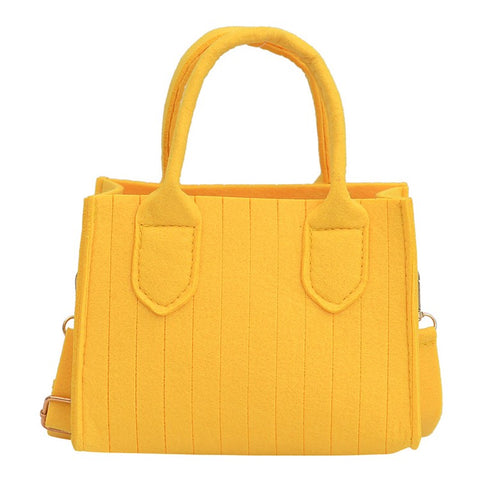 Women Felt Square Handbag Solid Color Crossbody Bag Sling Shoulder Bag