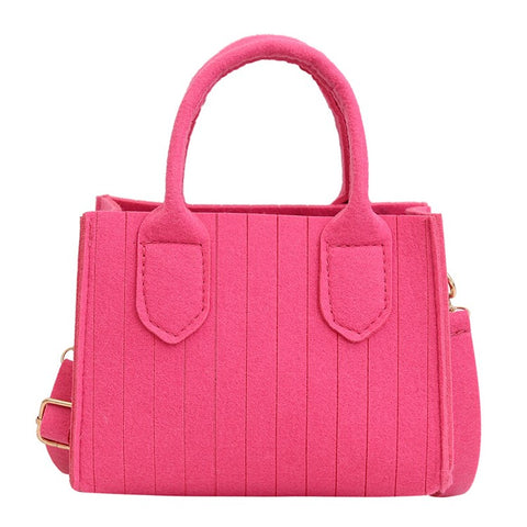Women Felt Square Handbag Solid Color Crossbody Bag Sling Shoulder Bag
