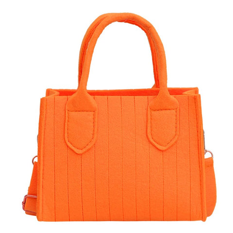 Women Felt Square Handbag Solid Color Crossbody Bag Sling Shoulder Bag