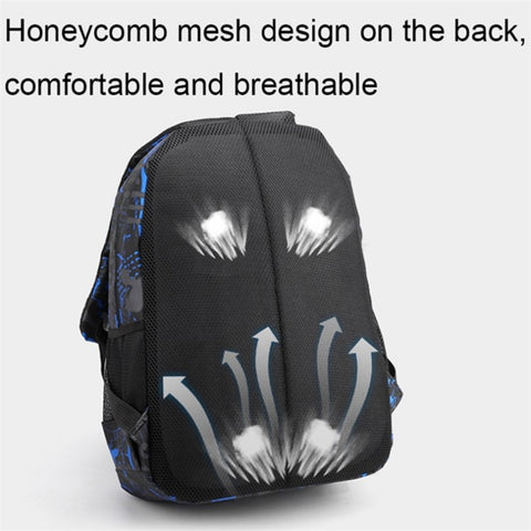 3Pcs / Set Nylon Large Capacity Schoolbag Travel Backpack Shoulder Bag Pencil Case