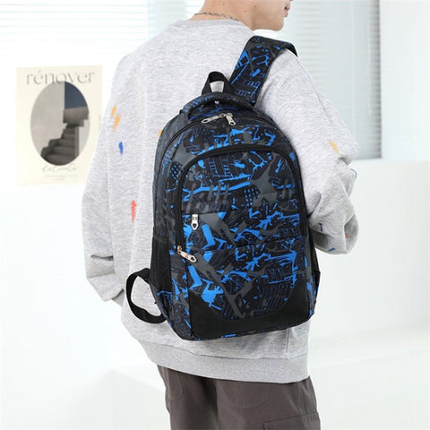 3Pcs / Set Nylon Large Capacity Schoolbag Travel Backpack Shoulder Bag Pencil Case