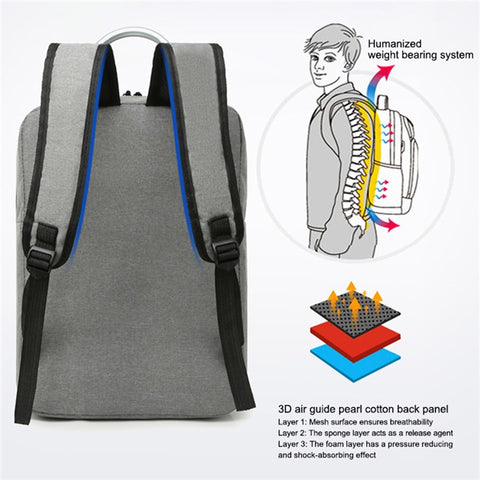 20L Business Casual Oxford Cloth Backpack Men Dual Shoulder Bag Laptop Carrying Bag