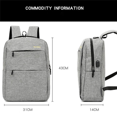 Backpack USB Charging Oxford Cloth Shoulders Bag with Small Pouch + Sling Bag