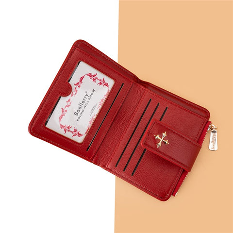BAELLERRY N2402 Women's Wallet Zipper Design PU Leather Card Holder Pouch Coin Storage Bag