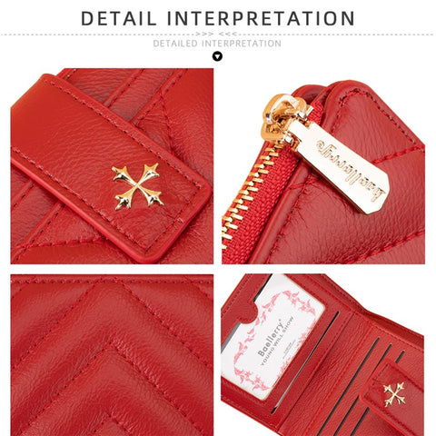 BAELLERRY N2402 Women's Wallet Zipper Design PU Leather Card Holder Pouch Coin Storage Bag
