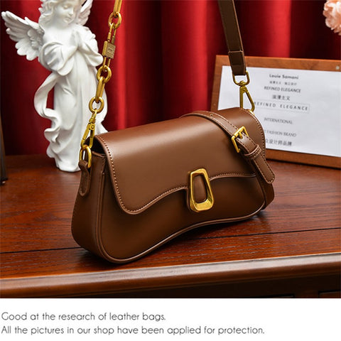 SMNQS-6144 Solid Color Underarm Bag Fashion Women PU Leather Crossbody Shoulder Bag