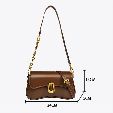 SMNQS-6144 Solid Color Underarm Bag Fashion Women PU Leather Crossbody Shoulder Bag