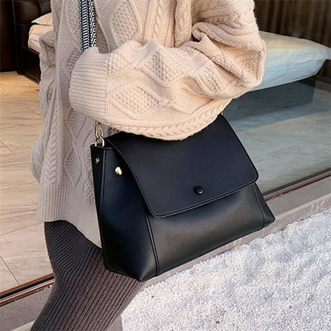 PU Leather Tote Handbag Women Crossbody Bag with Wide Shoulder Strap