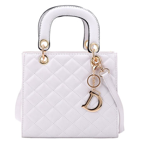 BJ-2198 Women's Shopping Handbag Tote Retro Stitching Line Leather Crossbody Shoulder Bag