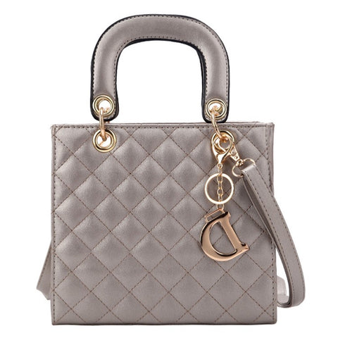 BJ-2198 Women's Shopping Handbag Tote Retro Stitching Line Leather Crossbody Shoulder Bag