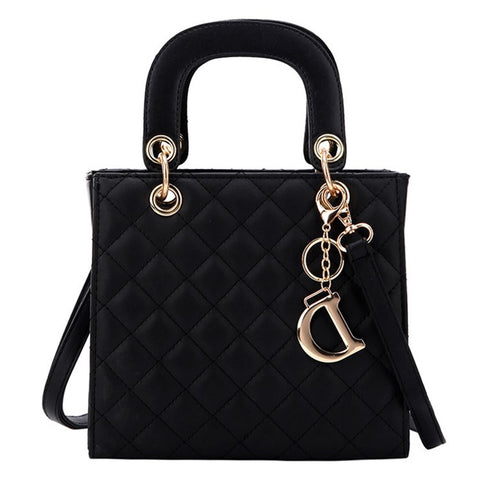 BJ-2198 Women's Shopping Handbag Tote Retro Stitching Line Leather Crossbody Shoulder Bag