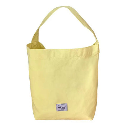 Candy Color Women Canvas Single Shoulder Bag Lightweight Shopping Bag