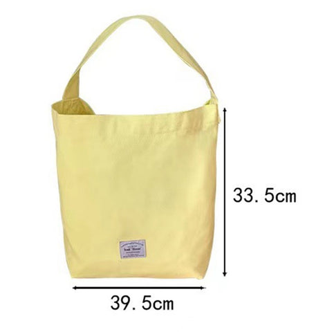 Candy Color Women Canvas Single Shoulder Bag Lightweight Shopping Bag