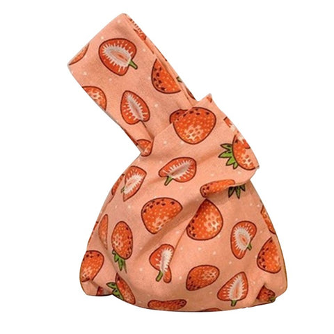 TZ Japanese Style Canvas Handbag Cute Pattern Portable Purse Tote Wrist Bag for Ladies, Girls