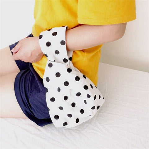 TZ Japanese Style Canvas Handbag Cute Pattern Portable Purse Tote Wrist Bag for Ladies, Girls