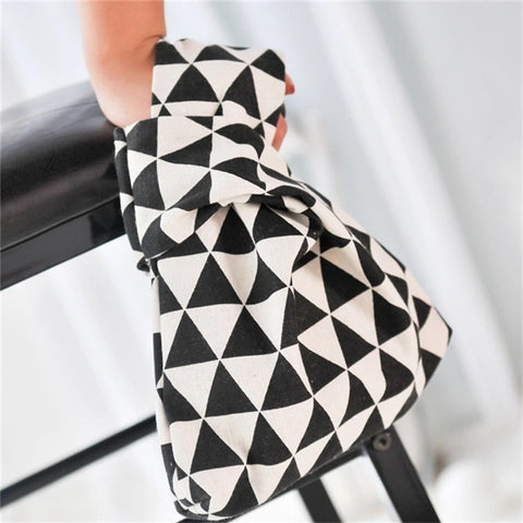 TZ Japanese Style Portable Purse Wrist Bag Fashionable Pattern Canvas Tote Handbag
