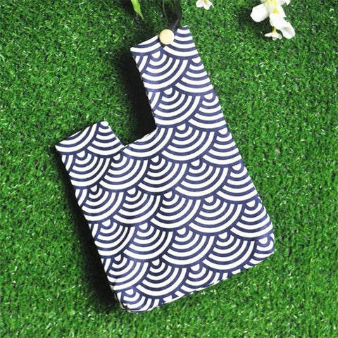 TZ Japanese Style Portable Purse Wrist Bag Fashionable Pattern Canvas Tote Handbag