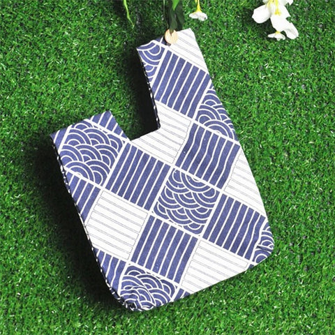 TZ Japanese Style Portable Purse Wrist Bag Fashionable Pattern Canvas Tote Handbag