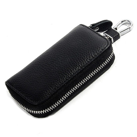 FQ519 Car Key Storage Bag Top Layer Cowhide Leather Keys Protective Case