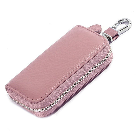 FQ519 Car Key Storage Bag Top Layer Cowhide Leather Keys Protective Case