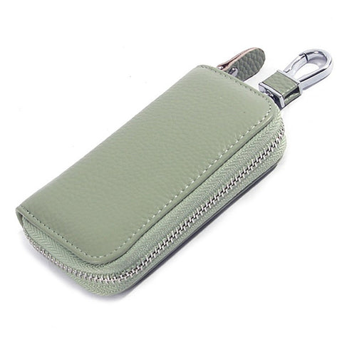 FQ519 Car Key Storage Bag Top Layer Cowhide Leather Keys Protective Case