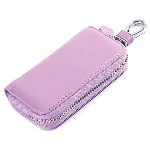FQ519 Car Key Storage Bag Top Layer Cowhide Leather Keys Protective Case