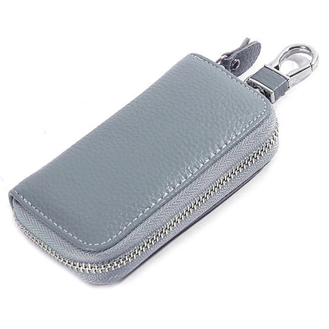 FQ519 Car Key Storage Bag Top Layer Cowhide Leather Keys Protective Case