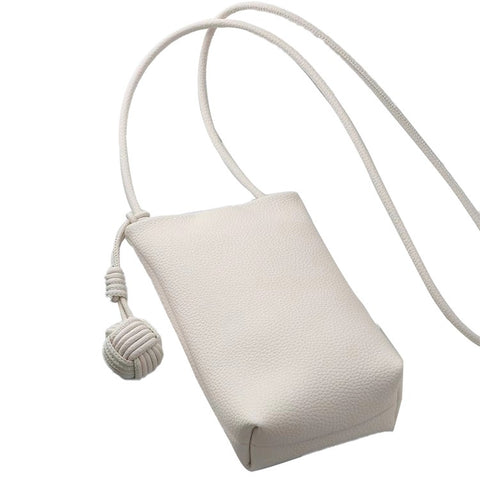 1033 Round Ball Decor PU Leather Crossbody Bag Phone Carrying Women Crossbody Bag