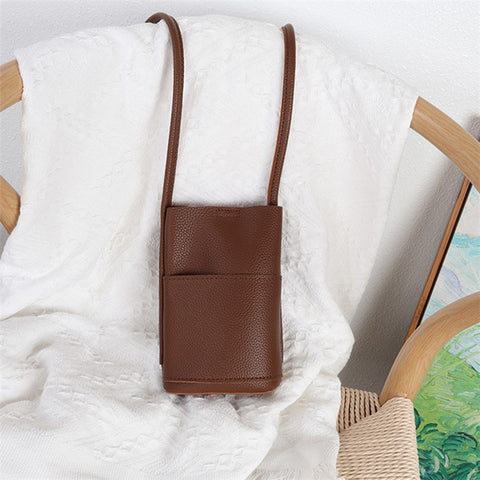 1905 PU Leather Women Crossbody Bag Solid Color Phone Carrying Crossbody Bag