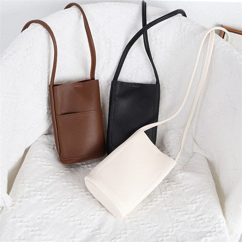1905 PU Leather Women Crossbody Bag Solid Color Phone Carrying Crossbody Bag