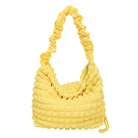 Bubble Cloud Shape Polyester Crumple Shoulder Crossbody Bag Shopping Handbag Daypack