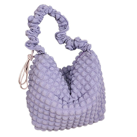 Bubble Cloud Shape Polyester Crumple Shoulder Crossbody Bag Shopping Handbag Daypack