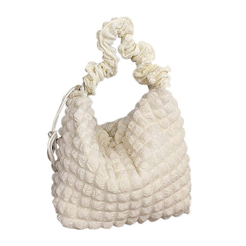 Bubble Cloud Shape Polyester Crumple Shoulder Crossbody Bag Shopping Handbag Daypack