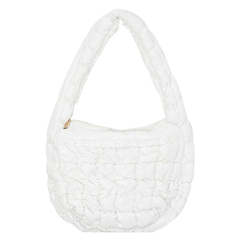 Large Capacity Polyester Pleated Design Women Handbag Stylish Single Shoulder Bag