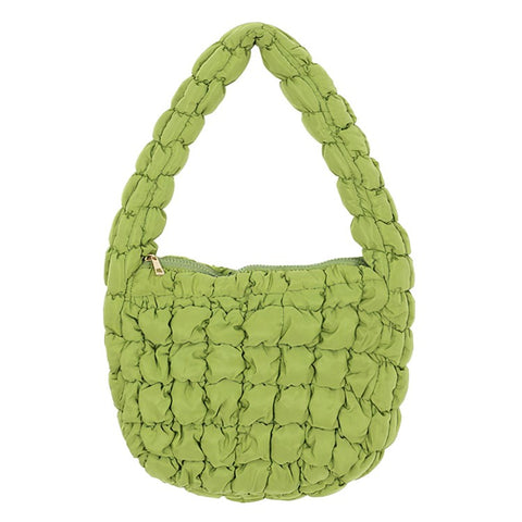 Large Capacity Polyester Pleated Design Women Handbag Stylish Single Shoulder Bag