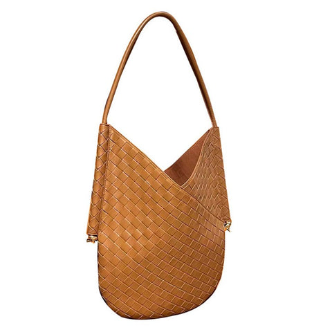 Women's Handbag Tote Large Woven Design Sheepskin Shoulder Top-handle Bag Underarm Bag Purse