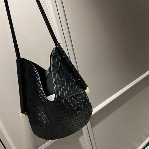 Women's Handbag Tote Large Woven Design Sheepskin Shoulder Top-handle Bag Underarm Bag Purse