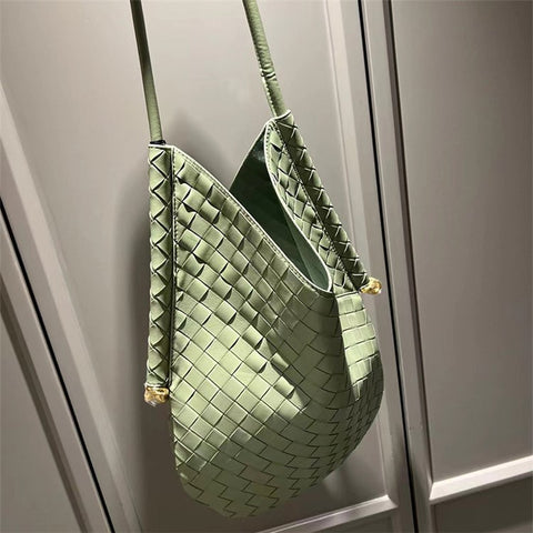 Women's Handbag Tote Large Woven Design Sheepskin Shoulder Top-handle Bag Underarm Bag Purse