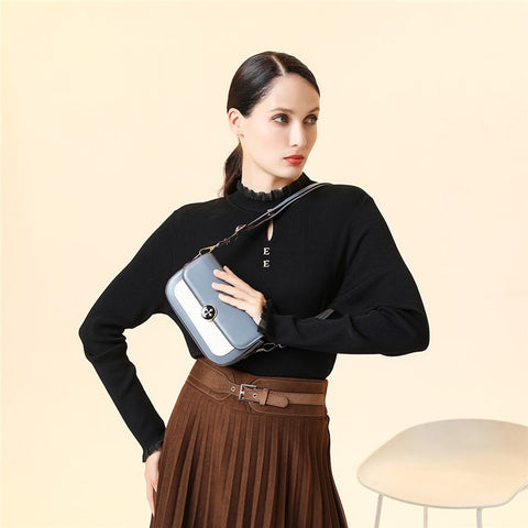 BAELLERRY N8636 Large Crossbody Bag Women's Satchel PU Leather Shoulder Bag Travel Commuting Daypack