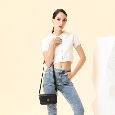 BAELLERRY N8639 Large PU Leather Crossbody Bag Women's Daypack Shoulder Bag