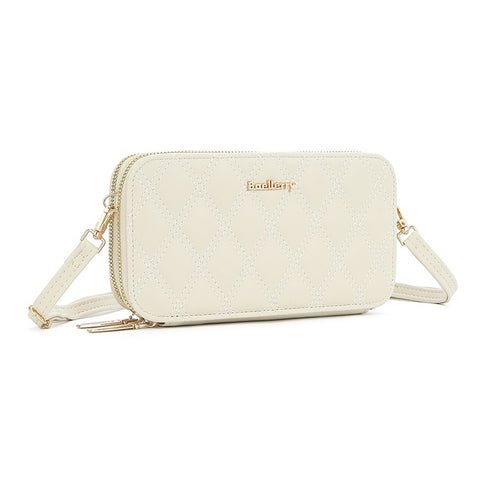 BAELLERRY N0112 Rhombus Grid Stitching Crossbody Bag PU Leather Women's Daypack Shoulder Bag