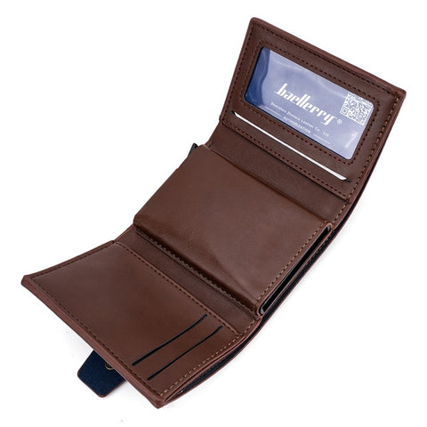BAELLERRY K9218 RFID Blocking PU Leather Billfold Wallet Aluminum Pop-Up Card Holder