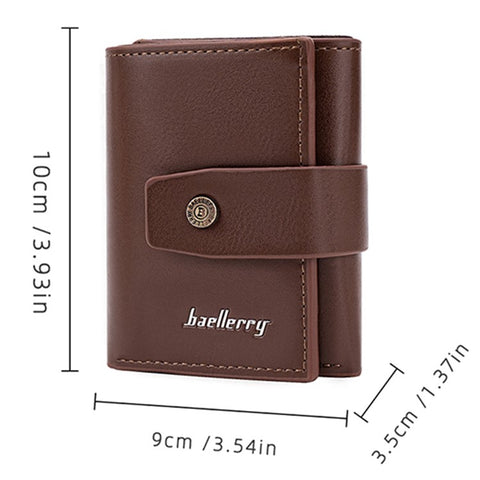 BAELLERRY K9218 RFID Blocking PU Leather Billfold Wallet Aluminum Pop-Up Card Holder