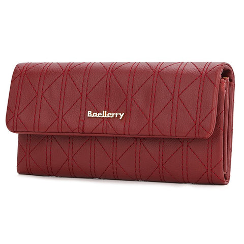 BAELLERRY N8918 Women's Clutch Bag PU Leather Wristlet Wallet Card Carrying Purse Keys Phone Organizer