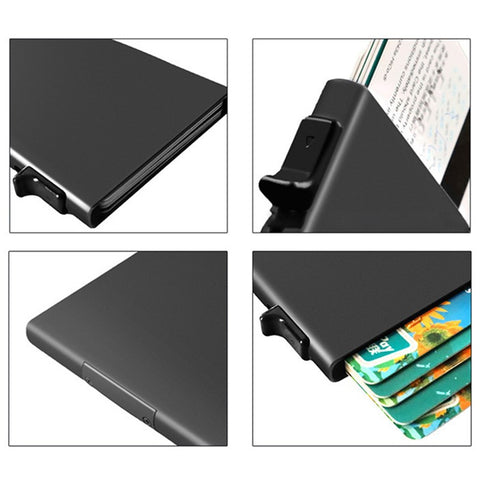 TDL005 RFID Blocking Card Case Aluminum Alloy Easy Pop-Up Credit Card Holder Bag
