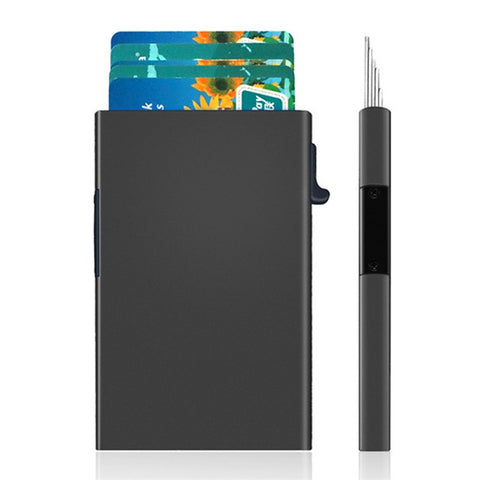 TDL005 RFID Blocking Card Case Aluminum Alloy Easy Pop-Up Credit Card Holder Bag