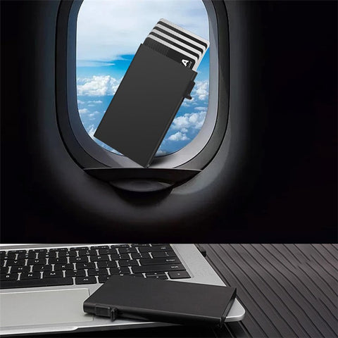 TDL005 RFID Blocking Card Case Aluminum Alloy Easy Pop-Up Credit Card Holder Bag