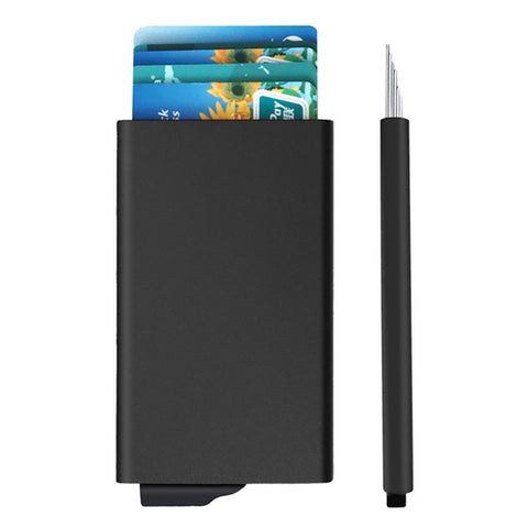 TDL007 Aluminum Alloy Card Pouch RFID Blocking Credit Card ID Card Holder Case Easy Pop-Up Design