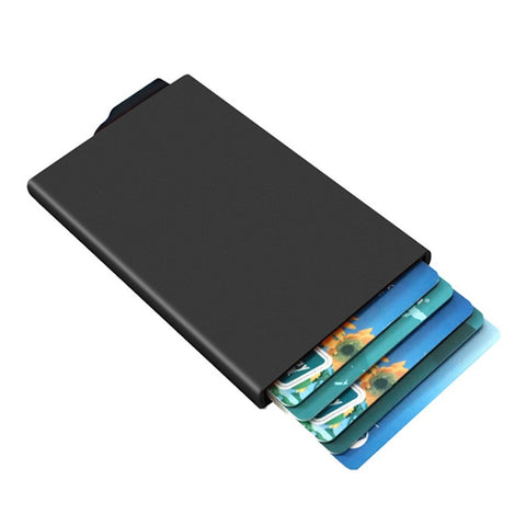 TDL007 Aluminum Alloy Card Pouch RFID Blocking Credit Card ID Card Holder Case Easy Pop-Up Design
